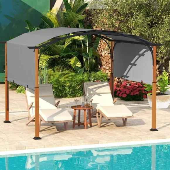 Udendørs terrassepergola, 360x300x260 cm, Grå