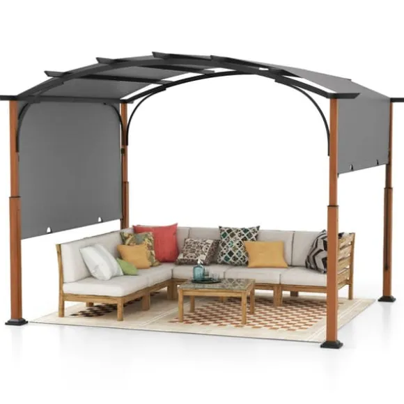 Udendørs terrassepergola, 360x300x260 cm, Grå