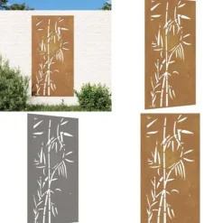 Udendørs vægdekoration 105x55 cm bambusdesign cortenstål - Havedekoration - Havedekorationer - Home & Living