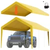 Udskiftning af baldakindæksel til carport 10 x 20 fod, vandtæt garage-telt. Let installation med bungees, beige (kun top, ramme ikke inkluderet).