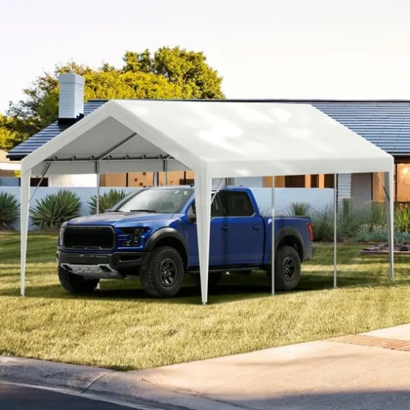 Udskiftning af baldakindæksel 10x20 fod, garagetelt, vandtæt & UV-beskyttet. Nem installation med bungees. (Kun topdæk, ramme ikke inkluderet)
