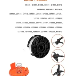 Udskiftning af trimmertråd spolesæt til BLACK+DECKER AF-100 6 spools