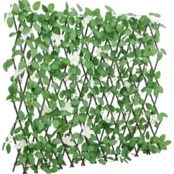 Udvideligt espalier med kunstig vedbend - Privatliv & udsmykning | Størrelse: 186x30 cm | Farve: Grøn