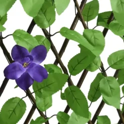 Udvideligt espalier med kunstig vedbend - Hegn til privatliv | Farve: Grøn | Størrelse: 180x70 cm