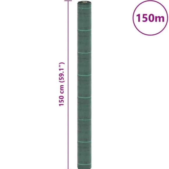 Ukrudtsdug - Slidstærk og UV-stabiliseret | Størrelse: 1,5x150 m | Farve: Grøn