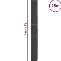Ukrudtsdug 1x25 m - Effektiv ukrudtskontrol | Farve: Sort | Størrelse: 1x25 m