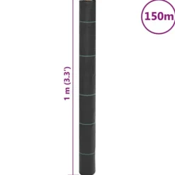 Ukrudtsdug 1x150m - Effektiv ukrudtskontrol | Farve: Sort | Størrelse: 1x150 m