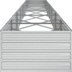 Upphöjd odlingslåda i galvaniserat stål - Trädgårdsbädd | Färg: Silver | Storlek: 600x80x45 cm