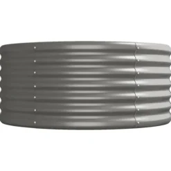 Upphöjd odlingslåda i pulverlackerat stål 224x80x36 cm | Färg: Grå | Storlek: 224x80x36 cm