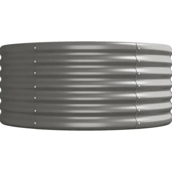 Upphöjd odlingslåda i pulverlackerat stål - Trädgårdsplanteringslåda | Färg: Grå | Storlek: 620x80x36 cm