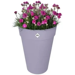 Urtepotte - Elho - Loft Urban Rund - Højde 35 - Lilla - L 34 x B 33,5 x H 45 cm - Udendørs - 100% genbrugt
