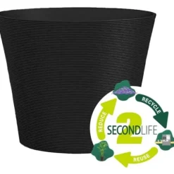 Urtepotte - GARDEN ID - Green Care Sense Sort-Antracit - 30 x 27 cm - 10 års garanti - 100% genanvendt - UV- og frostbestandig