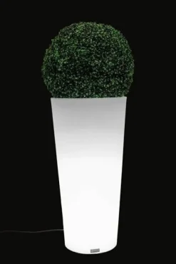 Urtepotte med LED-belysning 80 cm høj – hvid