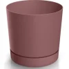 Urtepotte med underkop marsala plastik 23,9 cm Tubo