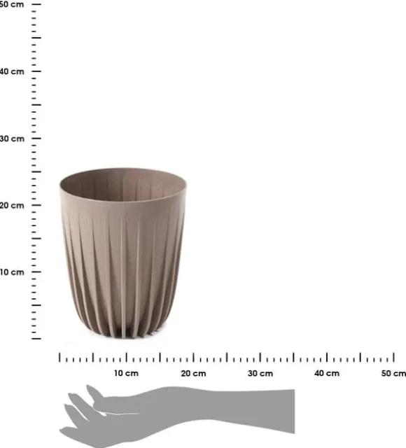Urtepotte Strippet ECO kaffe latte 19xh23