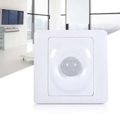 220V Automatisk Infrarød PIR Kropsbevægelsessensor Afbryder Vægmonteret LED Natlampe