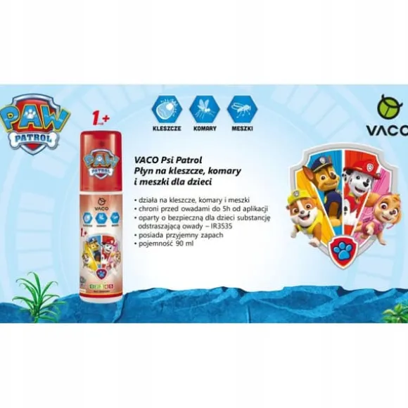 VACO Paw Patrol væske til myg, flåter og knott børn 1+ 90 ml