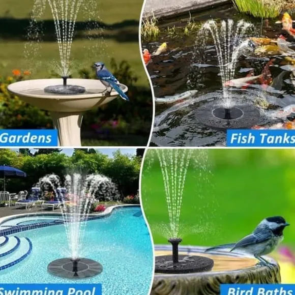 Vand Springvand Soldrevet 13cm Solar Springvand Vandfontæne Udendørs Sort