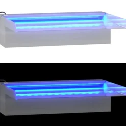 Vandfald med LED RGB-farver i rustfrit stål - Dekorativ havedam | Størrelse: 30 cm