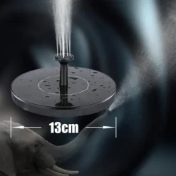 Vandfontæne solcelledrevet 13 cm Sort