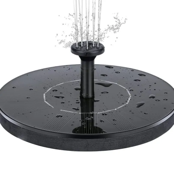 Vandfontæne solcelledrevet 16 cm Sort