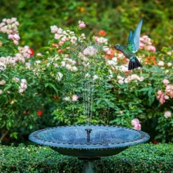 Vandfontæne solcelledrevet 16 cm Sort