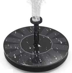 Vandfontæne solcelledrevet 16 cm Sort