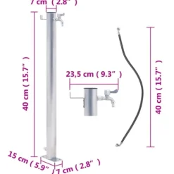 Vandingsartikler - Living vandsøjle 40 cm rund rustfrit stål