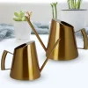 Vandkande - Lille blomsterkande - Rustfrit stål 201 - Lang tud - 900 ml - Moderne design - Lakeret overflade - Guld