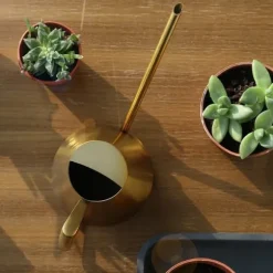 Vandkande - Lille blomsterkande - Rustfrit stål 201 - Lang tud - 900 ml - Moderne design - Lakeret overflade - Guld