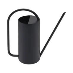 Vandkande - Rustfrit stål 201 - Lang tud - 1,4 L - Til stue- og hængeplanter - Bund Ø10 cm - Sort