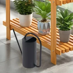 Vandkande - Rustfrit stål 201 - Lang tud - 1,4 L - Til stue- og hængeplanter - Bund Ø10 cm - Sort