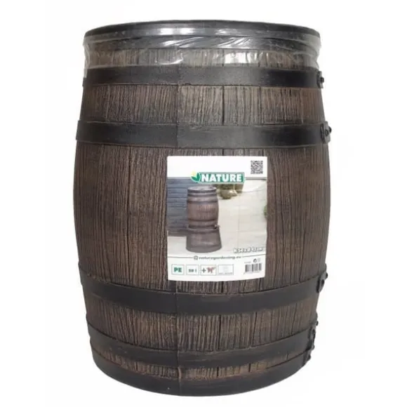 Vandopsamler - NATURE - Tønde - 50 liter - Rotationsstøbt PE - Tilbehør inkluderet