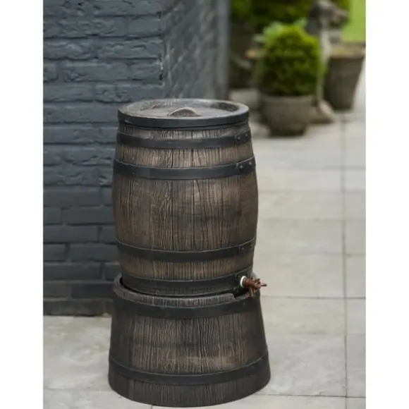 Vandopsamler - NATURE - Tønde - 50 liter - Rotationsstøbt PE - Tilbehør inkluderet