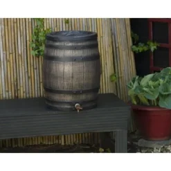 Vandopsamler - NATURE - Tønde - 50 liter - Rotationsstøbt PE - Tilbehør inkluderet