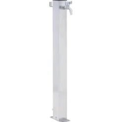 Vandsøjle i rustfrit stål - 60 cm firkantet | Farve: Sølv | Størrelse: 60 cm