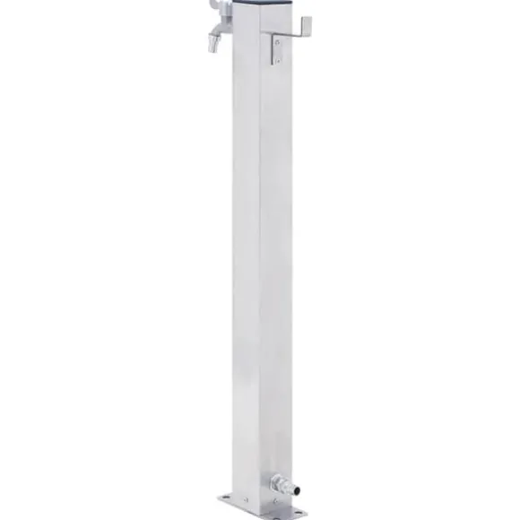 Vandsøjle i rustfrit stål - 60 cm firkantet | Farve: Sølv | Størrelse: 60 cm