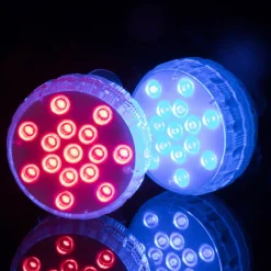 Vandtætte RGB LED poollamper 4-pak med fjernbetjening