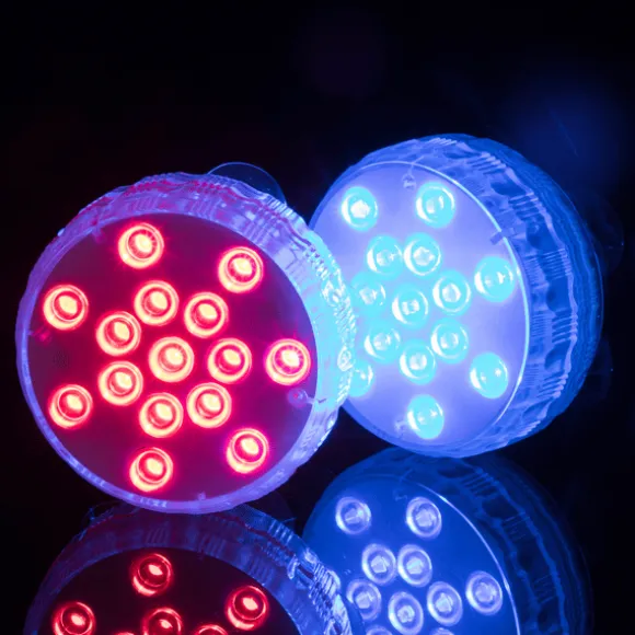 Vandtætte RGB LED poollamper 4-pak med fjernbetjening