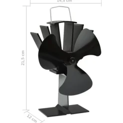 Varmedrevet ovnventilator 3 blade sort - Brændeovnsventilator - Brændeovnsventilatorer - Home & Living