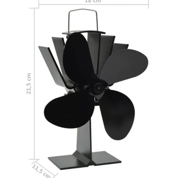 Varmedrevet ovnventilator 4 blade sort - Brændeovnsventilator - Brændeovnsventilatorer - Home & Living