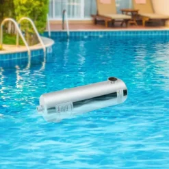 Varmeveksler til pool i rustfrit stål, 60 kW, SPA-termostatvarmer, cirkulationsopvarmning, sølv
