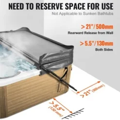 Varmtvandskar Coverløfter, Justerbar, 80x160x125 cm, Sort, Aluminium
