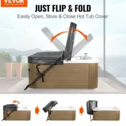 Varmtvandskar Coverløfter, Justerbar, 80x160x125 cm, Sort, Aluminium