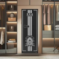 Våbenskab - Langt rifleskab - Plads til 4 våben - Til rifler og pistoler - Brandsikkert - Hurtig adgang - Ammunitionsrum (3) - Digital kodelås