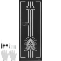 Våbenskab, 4-våben kabinet til rifler og pistoler, 38,6x53,6x143 cm, stål