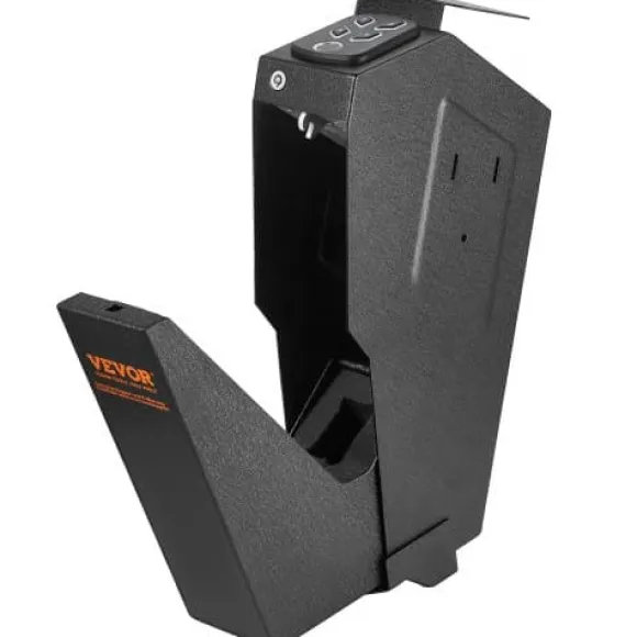 Våbenskab, 37x19x8,6 cm, Sort, Biometrisk Stålopbevaring