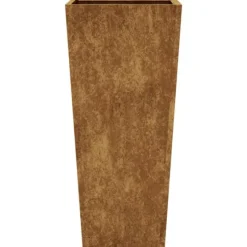 Vejrbestandig havekrukke i stål - Plantekasse | Størrelse: 35x35x75 cm | Farve: Brun