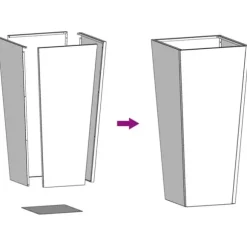 Vejrbestandig havekrukke i stål - Plantekasse | Størrelse: 35x35x75 cm | Farve: Brun