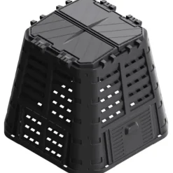 Vejrbestandig kompostbeholder 480 liter - Kompakt design | Farve: Sort | Størrelse: 93,3x93,3x80 cm
